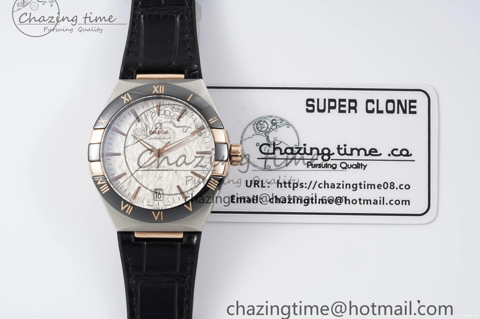 0211 Constellation Black Ceramic SS RG 8F 1:1 Best Edition White Textured Dial on Black Gummy Strap A Sustainable 7804